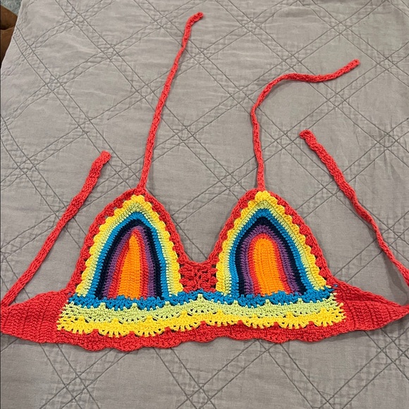 Colorful Crochet Halter Top - Picture 1 of 2